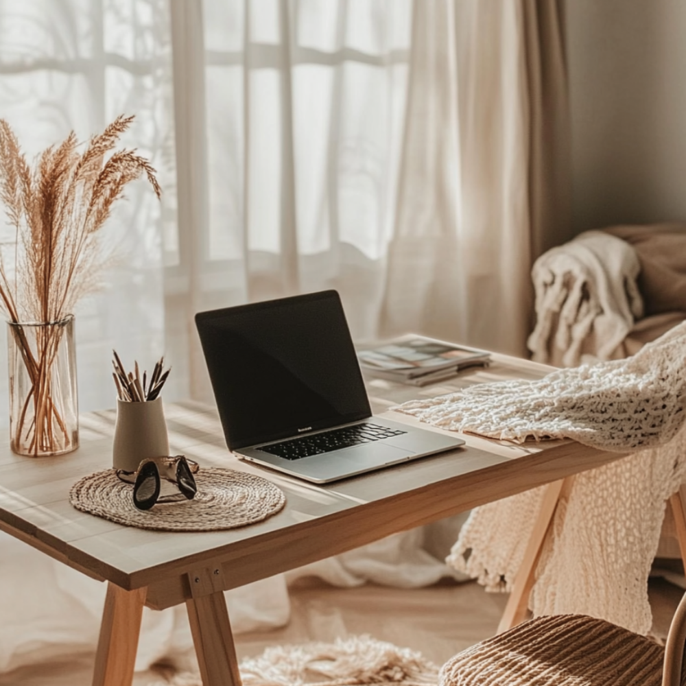 Teacher work-life balance. Cozy working area for teachers