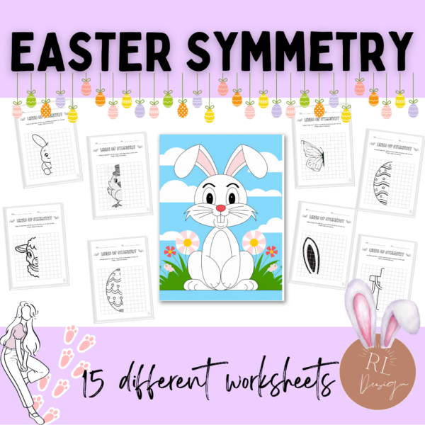 Easter Symmetry Drawing Activities – Fun Easter Math & Art Worksheets Grades 2-5