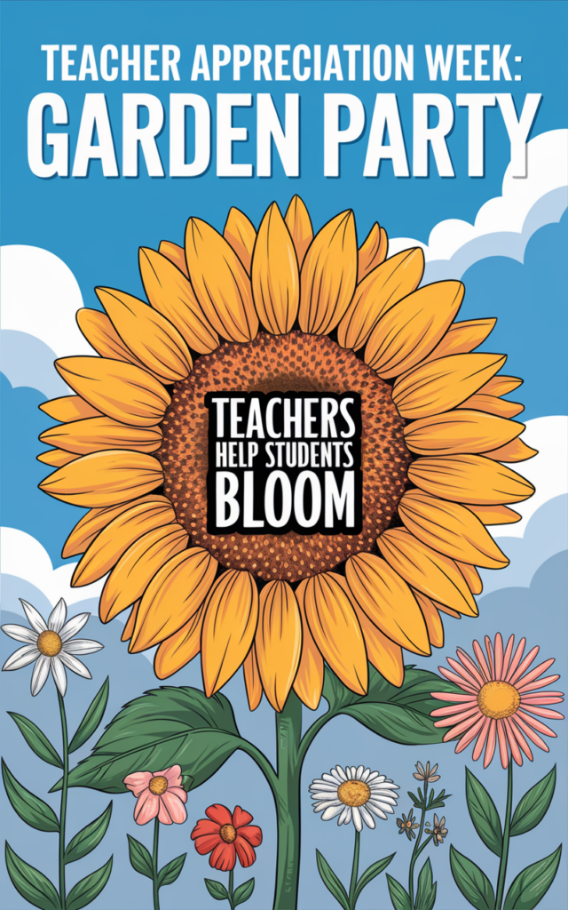 Teacher Appreciation Week Themes. teachers help students bloom 