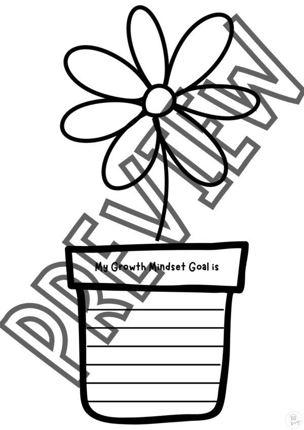 3 Growth Mindset Goal Setting Craft Coloring in, Writing and Goal Tracker Activity