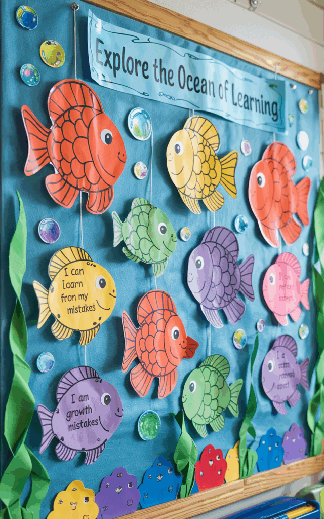 goal setting bulletin board explore the ocean
