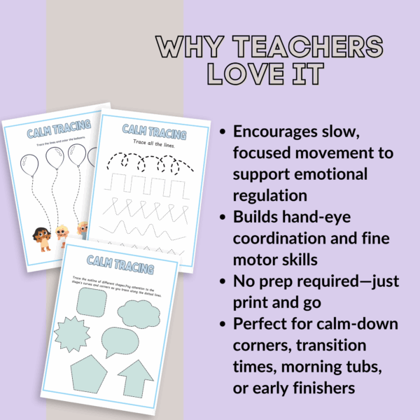 19 Mindfulness Tracing Worksheets for Kids | Fine Motor & Calm Down Activities