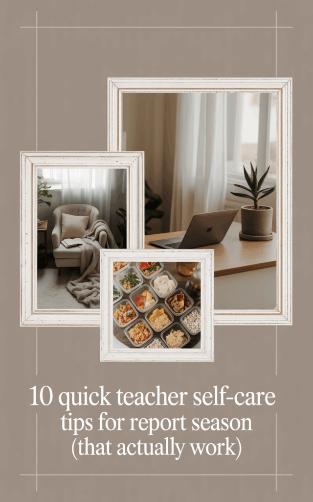 10 quick Teacher Self-Care Tips for report season that actually work