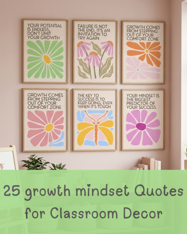 Growth Mindset Posters | 25 Inspirational Quotes for Classroom Decor