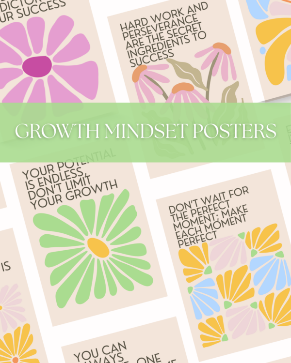 Growth Mindset Posters | 25 Inspirational Quotes for Classroom Decor