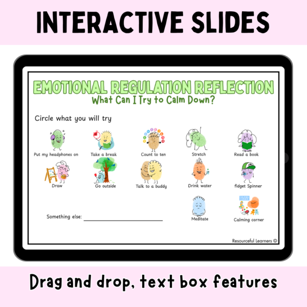 6 Emotional Regulation activities and Behaviour reflection sheets - Low-Prep SEL