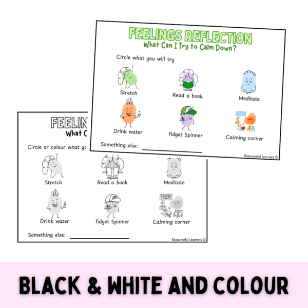 7 Emotional Regulation activities and Behaviour reflection sheets - Low-Prep SEL