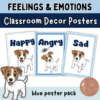 Emotions and Feelings Posters for Calm Corner | Blue SEL Classroom Decor