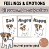 Emotions and Feelings Posters for Calm Corner | Neutral SEL Classroom Decor